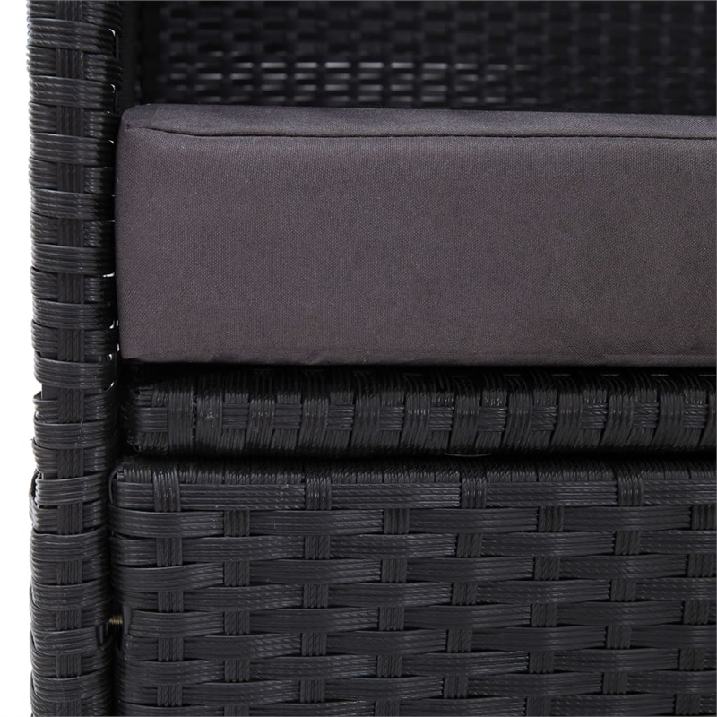 vidaXL PE Rattan Sun Lounger Outdoor Sofa Rectangular in Black