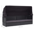 vidaXL PE Rattan Sun Lounger Outdoor Sofa Rectangular in Black