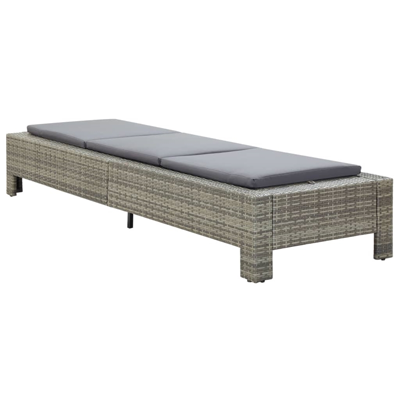 vidaXL PE Rattan Sun Lounger Powder-Coated Steel in Gray