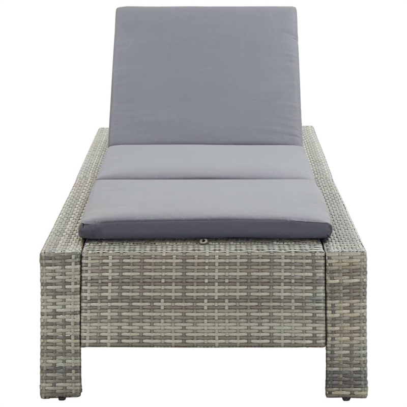 vidaXL PE Rattan Sun Lounger Powder-Coated Steel in Gray