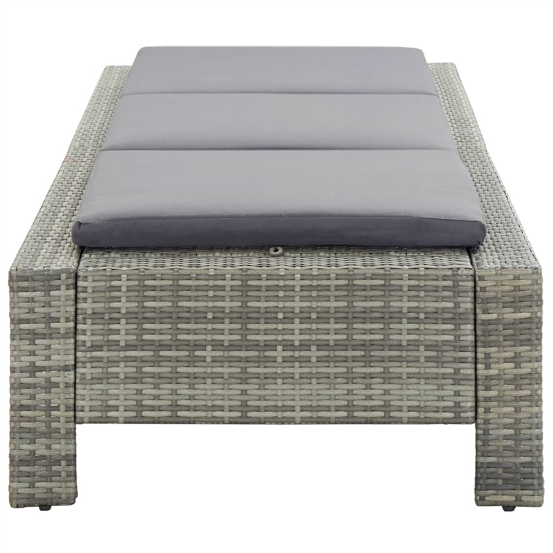 vidaXL PE Rattan Sun Lounger Powder-Coated Steel in Gray