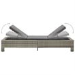 vidaXL PE Rattan Sun Lounger Powder-Coated Steel in Gray
