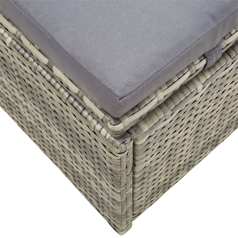 vidaXL PE Rattan Sun Lounger Powder-Coated Steel in Gray