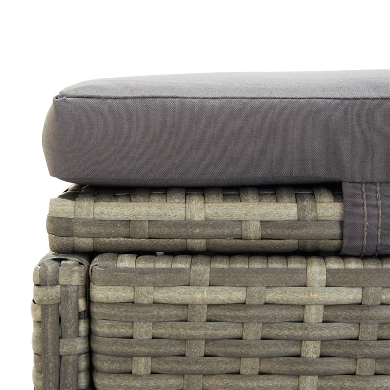 vidaXL PE Rattan Sun Lounger Powder-Coated Steel in Gray