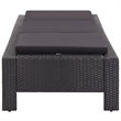 vidaXL PE Rattan Sunbed Large Multi-Position Backrest in Black