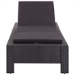vidaXL PE Rattan Sunbed Large Multi-Position Backrest in Black