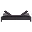 vidaXL PE Rattan Sunbed Large Multi-Position Backrest in Black