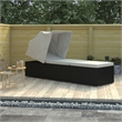 vidaXL PE Rattan Sun Lounger Standard Foldable in Black & Cream