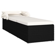 vidaXL PE Rattan Sun Lounger Standard Foldable in Black & Cream