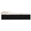 vidaXL PE Rattan Sun Lounger Standard Foldable in Black & Cream