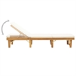 vidaXL Solid Acacia Sun Lounger Cream White in Natural Wood Color