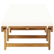vidaXL Solid Acacia Sun Lounger Cream White in Natural Wood Color