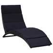 vidaXL Poly Rattan Sunbed Standard Foldable in Gray