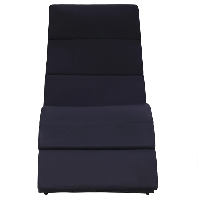 vidaXL Poly Rattan Sunbed Standard Foldable in Gray