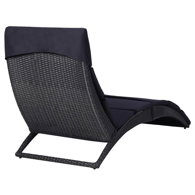 vidaXL Poly Rattan Sunbed Standard Foldable in Gray