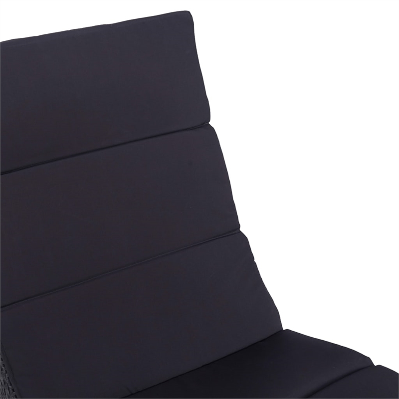 vidaXL Poly Rattan Sunbed Standard Foldable in Gray