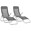vidaXL Textilene Sunlounger Set of 2 in Anthracite