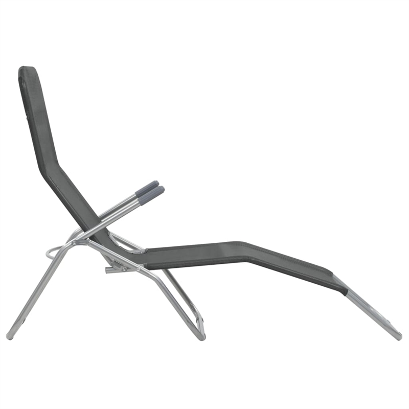 vidaXL Textilene Sunlounger Set of 2 in Anthracite