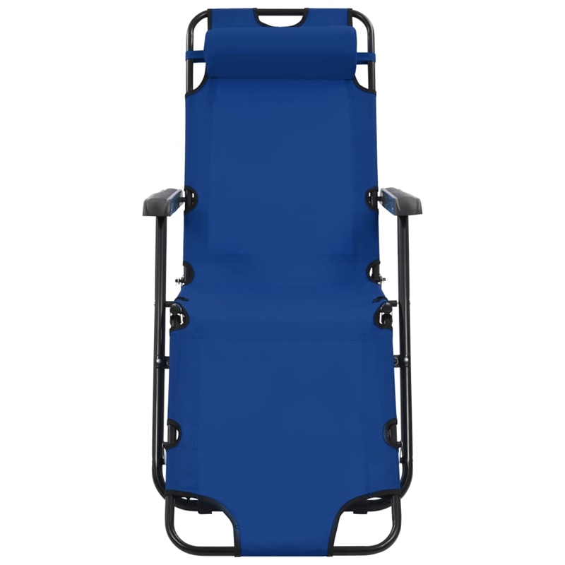 vidaXL Steel Sunlounger Set of 2 in Blue