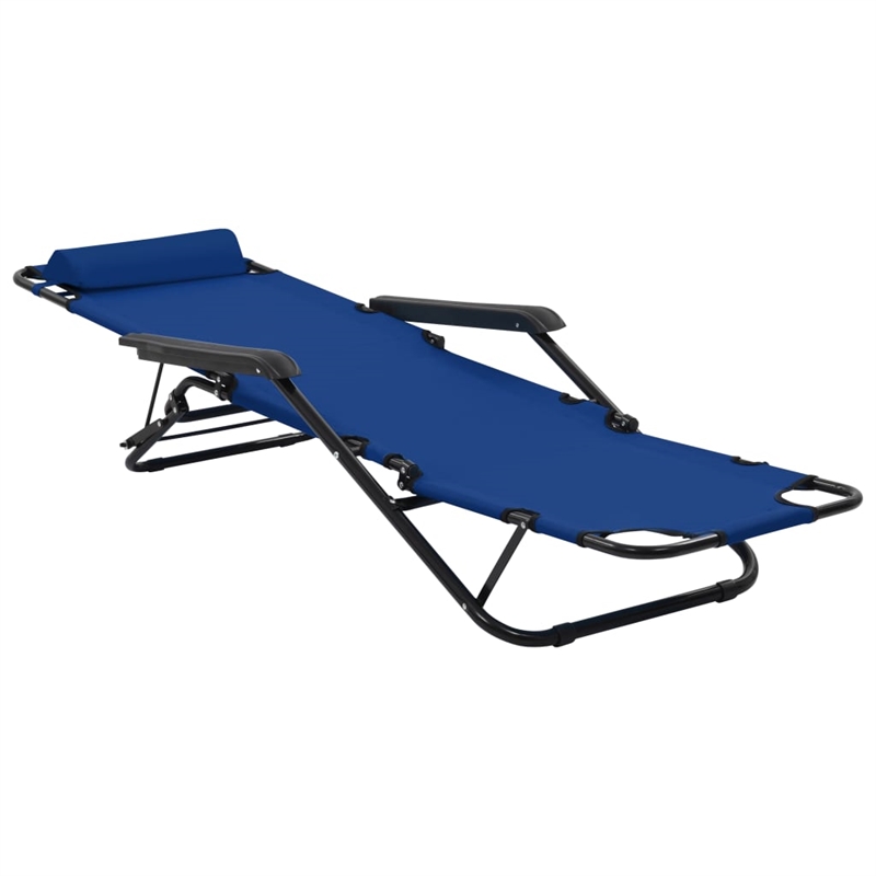 vidaXL Steel Sunlounger Set of 2 in Blue
