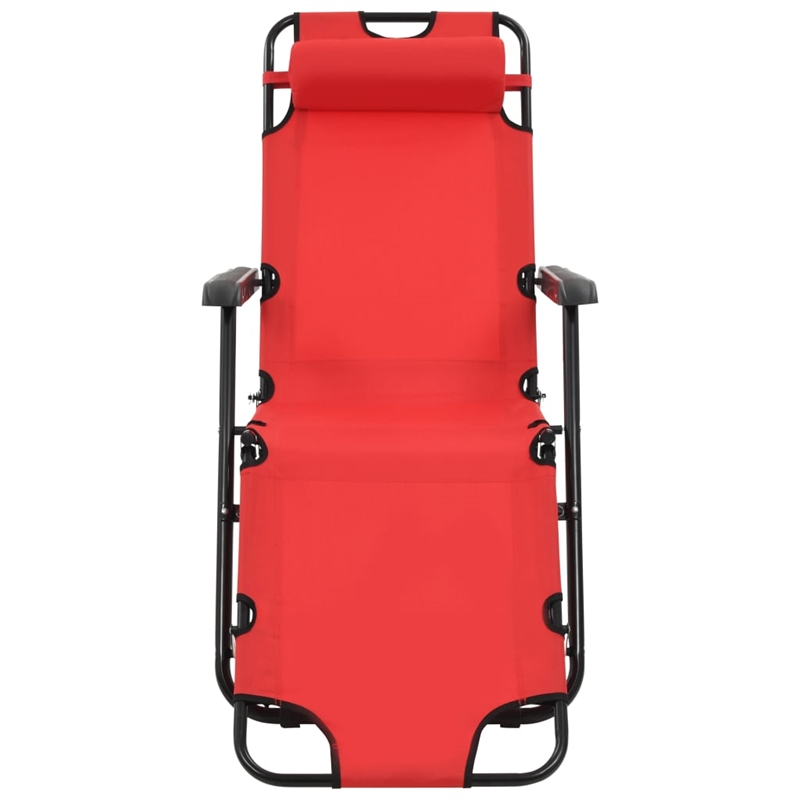 vidaXL Patio Sunlounger Set of 2 in Red