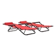 vidaXL Patio Sunlounger Set of 2 in Red