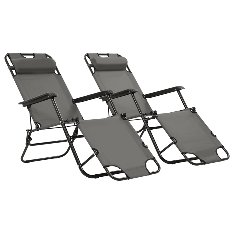 vidaXL Sunlounger Set of 2 in Gray