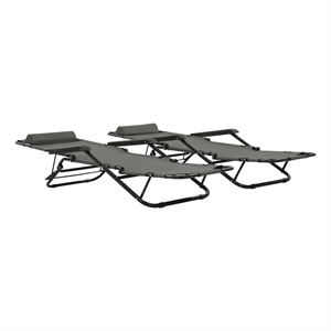 vidaXL Sunlounger Set of 2 in Gray