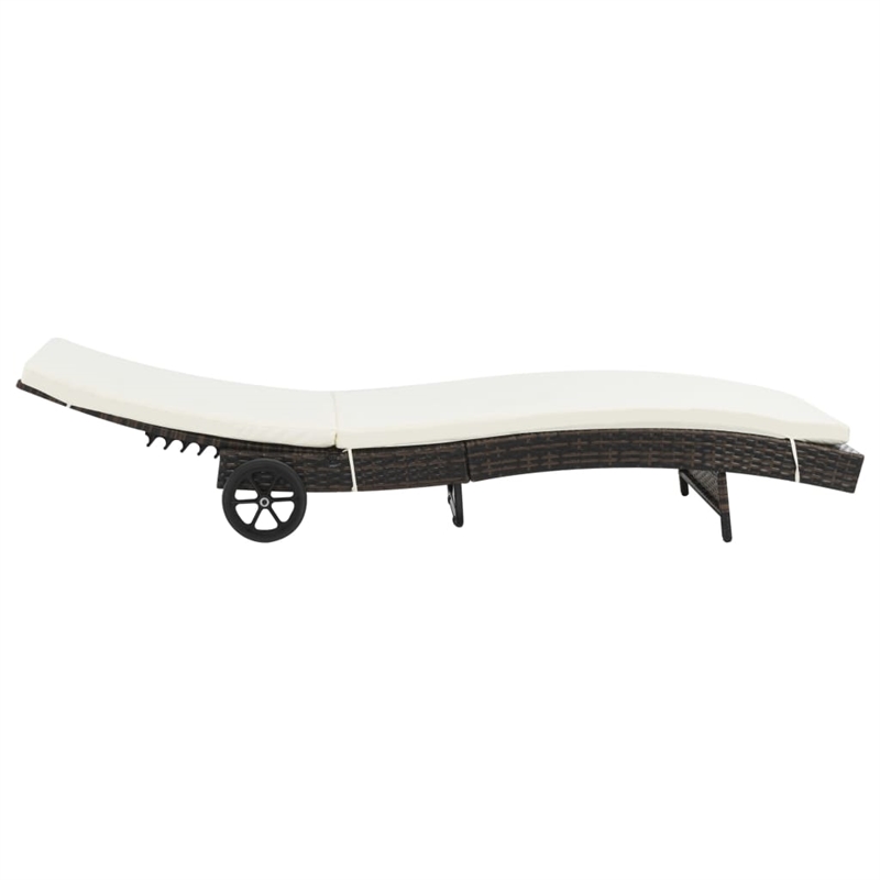 vidaXL Sun Lounger in Brown & Cream White