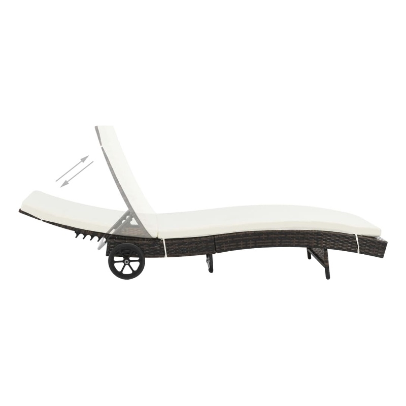 vidaXL Sun Lounger in Brown & Cream White