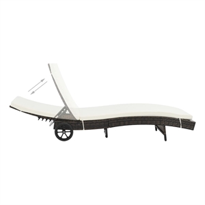 vidaXL Sun Lounger in Brown & Cream White