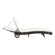 vidaXL Sun Lounger in Brown & Cream White