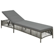 vidaXL Poly Rattan Large  Sunlounger in Gray