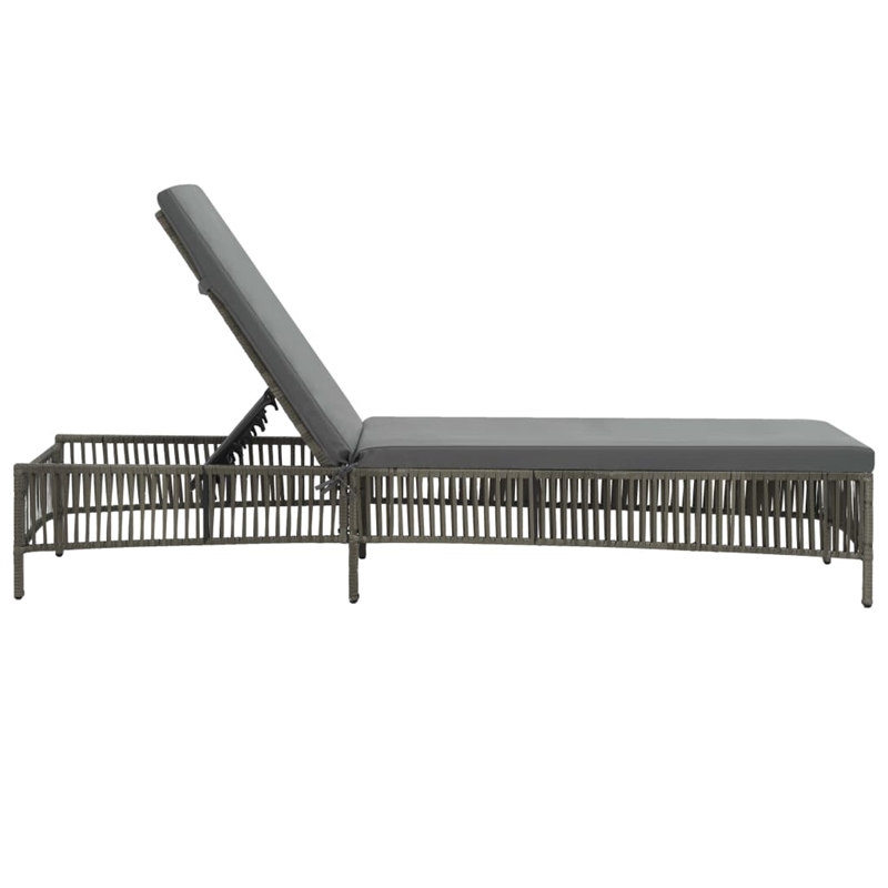 vidaXL Poly Rattan Large  Sunlounger in Gray