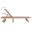 vidaXL Teak & Textilene Sun Lounger in Teak & Black