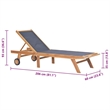 vidaXL Teak & Textilene Sun Lounger in Teak & Black