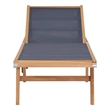 vidaXL Teak & Textilene Sun Lounger in Teak & Black