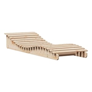 vidaXL Solid Pine Wood Sun Lounger in Natural Wood