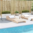 vidaXL Solid Pine Wood Sun Lounger Large in Natural Pine
