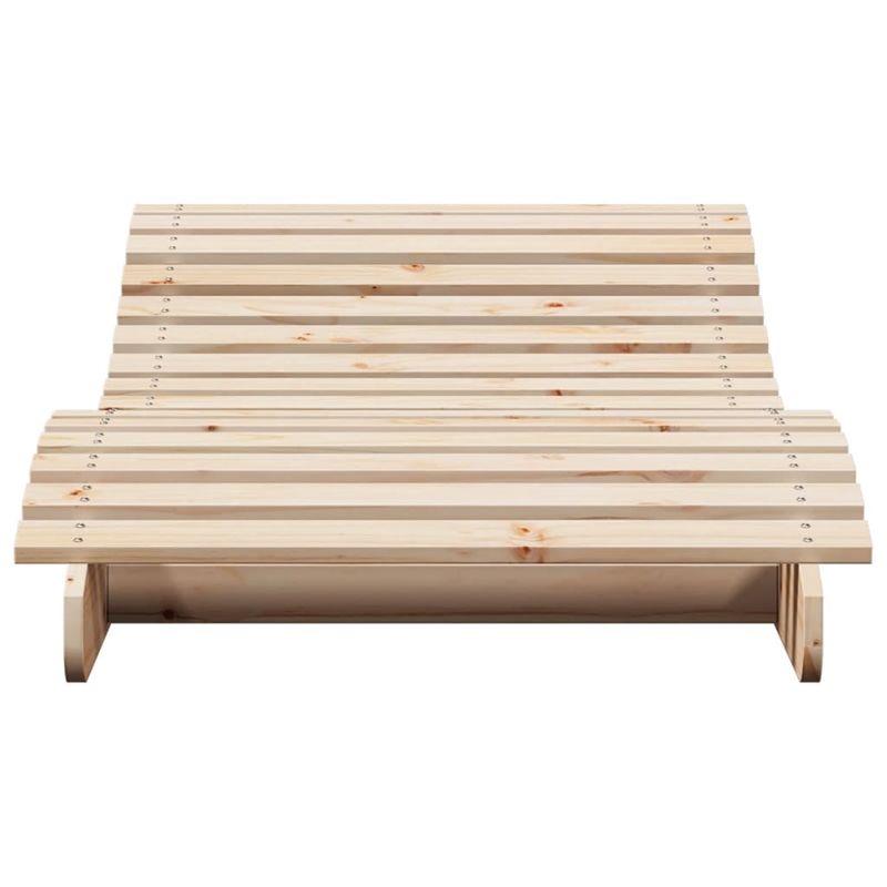 vidaXL Solid Pine Wood Sun Lounger Large in Natural Pine