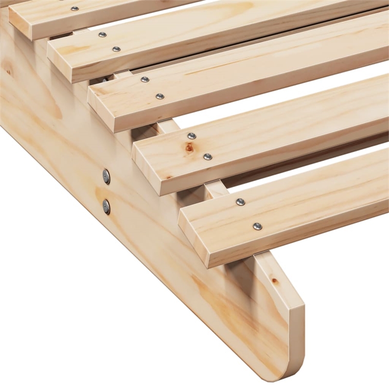 vidaXL Solid Pine Wood Sun Lounger Large in Natural Pine