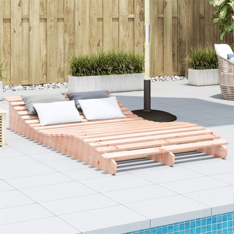 vidaXL Solid Douglas Wood Sun Lounger Large in Natural Wood