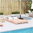 vidaXL Solid Douglas Wood Sun Lounger Large in Natural Wood
