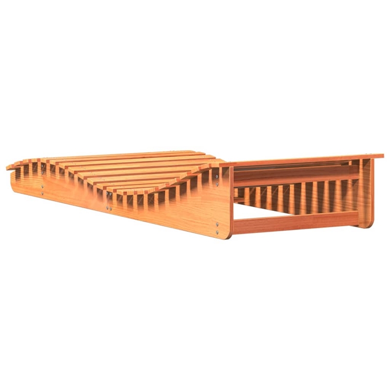 vidaXL Solid Pine Wood Sun Lounger Large Ergonomic in Wax Brown