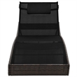 vidaXL Poly Rattan Sunlounger in Brown & Black
