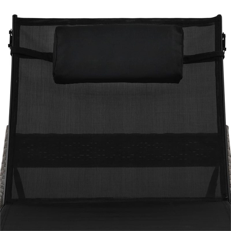 vidaXL Poly Rattan Sunlounger in Brown & Black