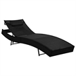 vidaXL Poly Rattan StandardSunlounger in Black