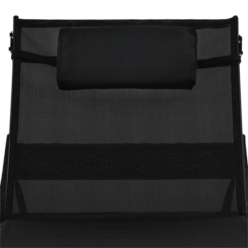 vidaXL Poly Rattan StandardSunlounger in Black