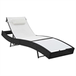 vidaXL Steel & Poly Rattan Sunlounger Extra Long in Black