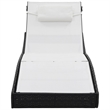 vidaXL Steel & Poly Rattan Sunlounger Extra Long in Black